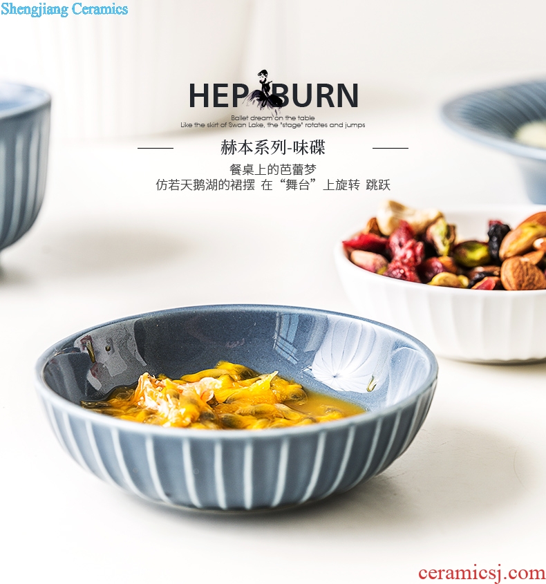 Sauce ijarl household ceramic dish flavor dish dish of soy sauce dish vinegar sauce dish snacks disc dip dish of Audrey Hepburn