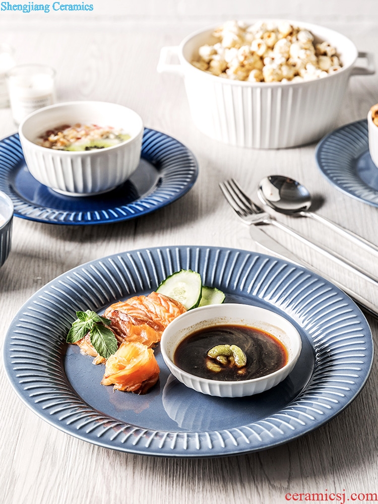 Tableware suit northern wind bowls plates contemporary and contracted household porcelain tableware gift boxes of complete sets of chopsticks spoon combination
