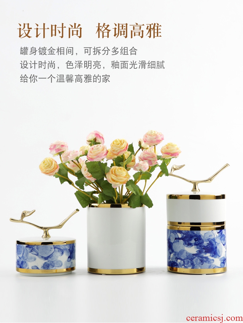 Modern new Chinese style ceramic storage tank furnishing articles sitting room hotel creative example room porch soft decorations arts and crafts