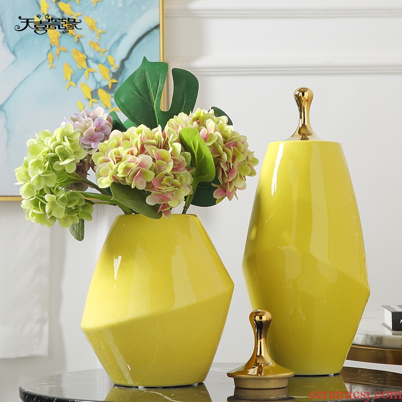 Ceramic vase furnishing articles of contemporary and contracted rural style guest table small porcelain of fresh flower arrangement bedroom decoration accessories