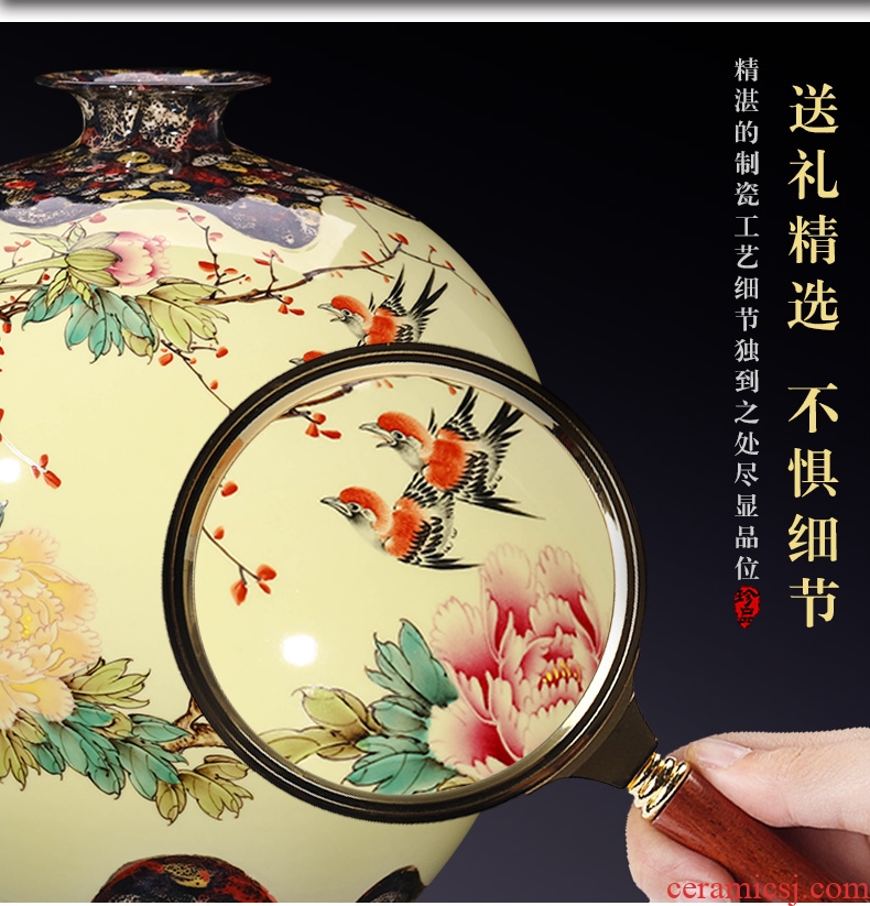 Master of jingdezhen ceramics hand-painted pastel antique vase Chinese TV ark adornment is placed large living room