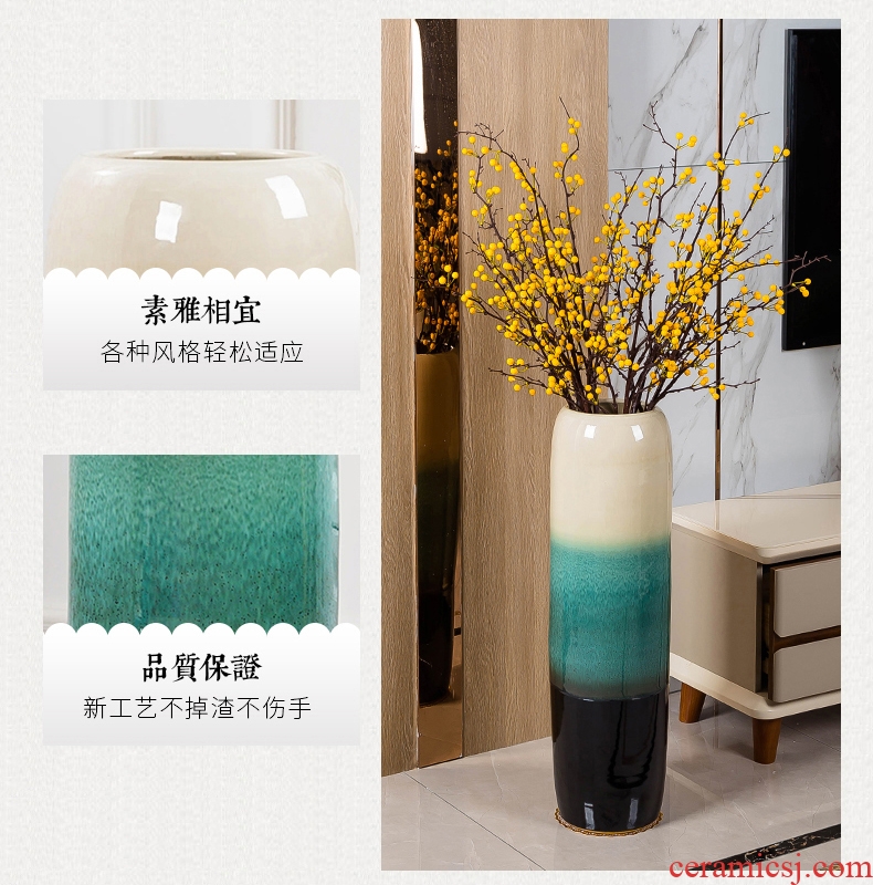 Jingdezhen ground vase large-sized ceramic dry flower is placed contemporary and contracted sitting room of Chinese style porch decoration flower arrangement