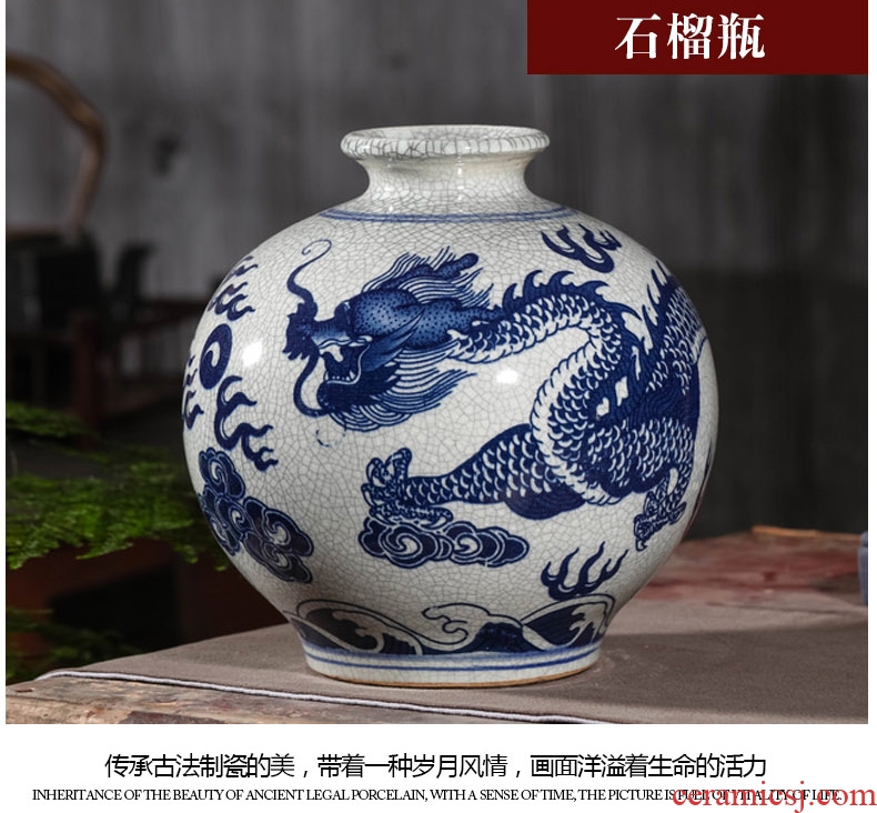 Ice crack of jingdezhen ceramics vase is wine TV ark creative household adornment handicraft furnishing articles in the living room