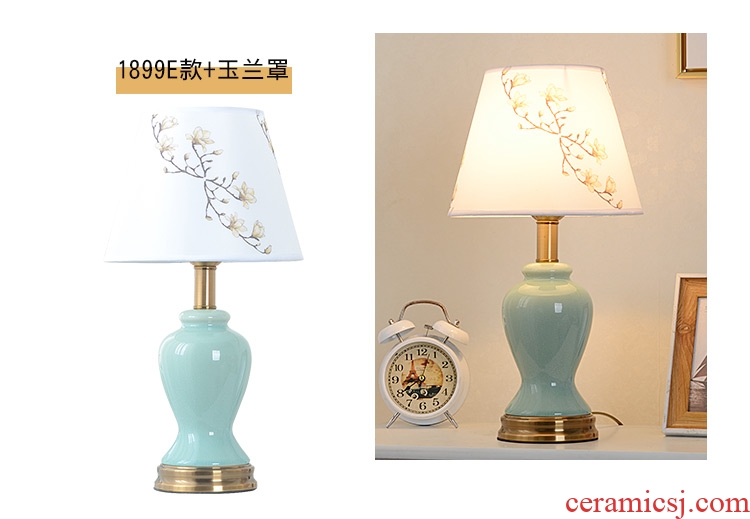 American contracted ceramic desk lamp bedroom luxury Nordic ins teenage web celebrity romance marriage bedside lamp