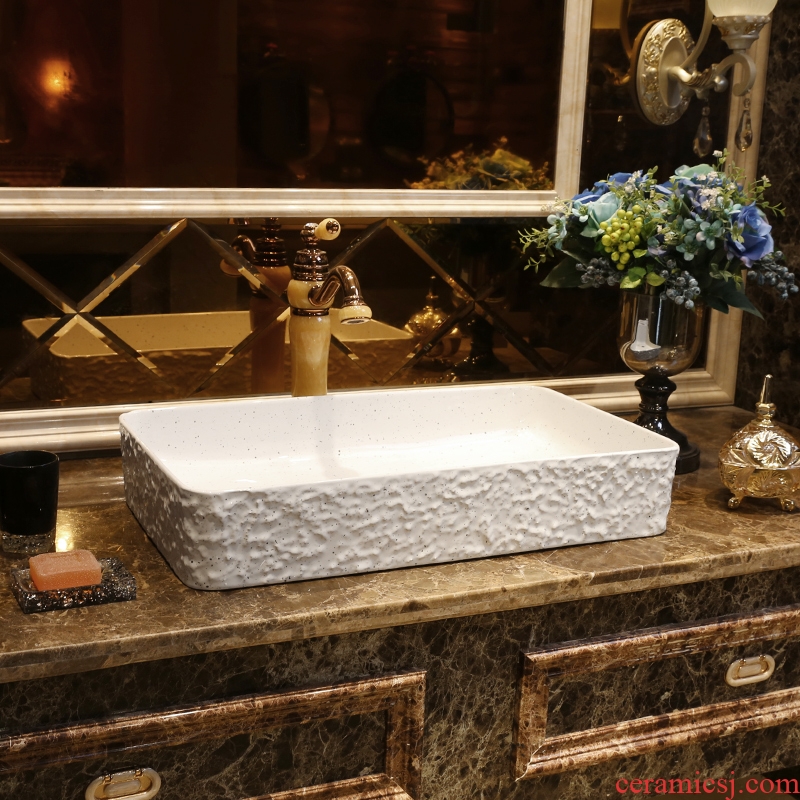 JingYan Bai Seyao stone thin edge square ceramic art stage basin sinks creative household toilet lavabo