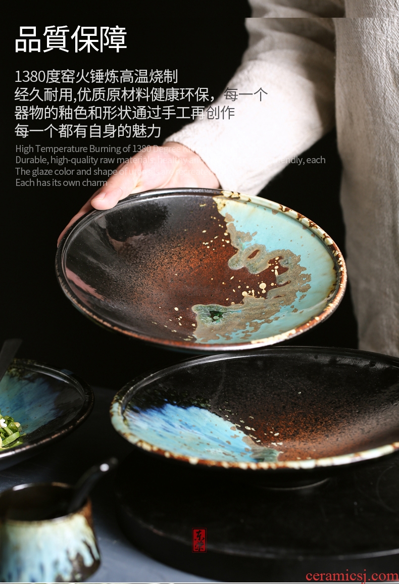 East glory 0 plate the handmade ceramic flat tray European contracted circular artists in the steak restaurant dish