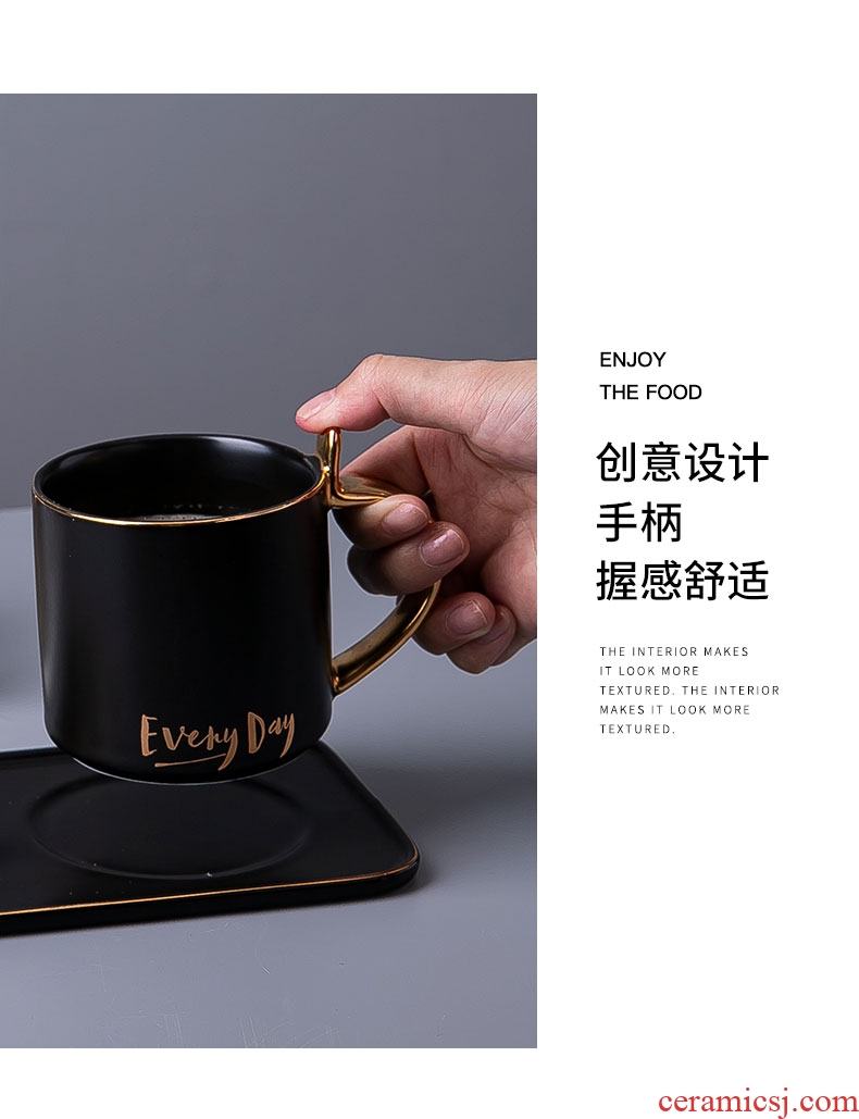 Coffee cup suit household colour cup latte cup small european-style luxury elegant tea ceramic mugs