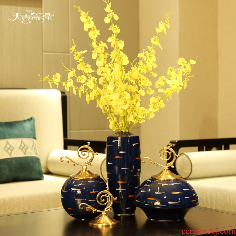 Modern American light much creative ceramic decoration vase, the sitting room porch ark TV ark home furnishing articles