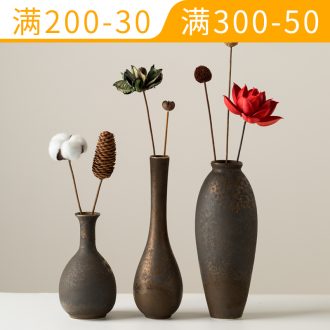 Dried flowers flower arrangement furnishing articles ceramic decorative flower hydroponics Chinese style living room TV cabinet northern wind restoring ancient ways flower vase
