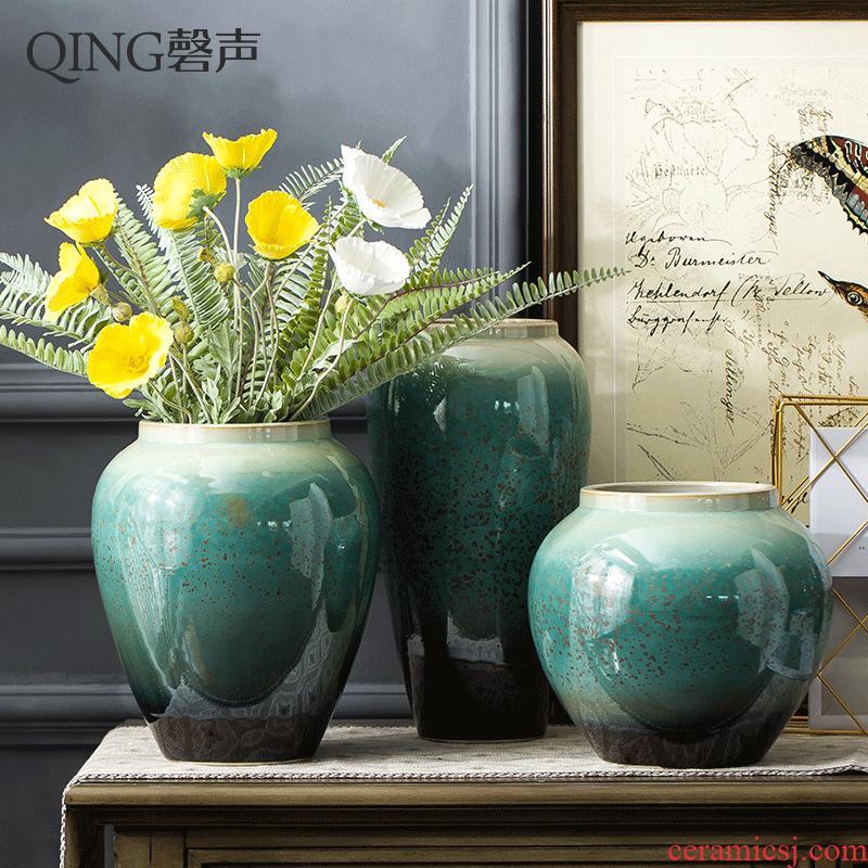 Vase furnishing articles contemporary and contracted style ceramic table sitting room home decoration flower arranging dried flower flower porcelain decoration