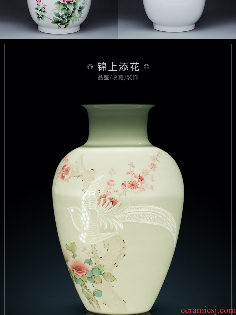 Exquisite vase furnishing articles of jingdezhen porcelain hand-painted ceramics sitting room knife clay flower arrangement home decorative arts and crafts