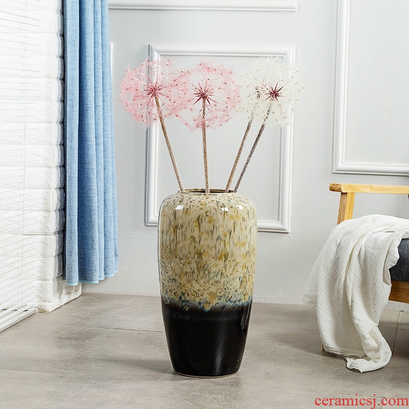 Jingdezhen ceramic vase landing large contemporary and contracted sitting room porch decorative dried flower arranging flowers is placed a large household