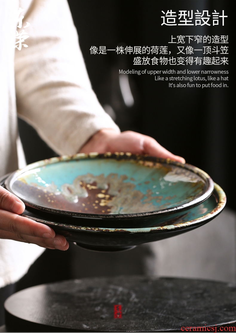 East glory 0 plate the handmade ceramic flat tray European contracted circular artists in the steak restaurant dish