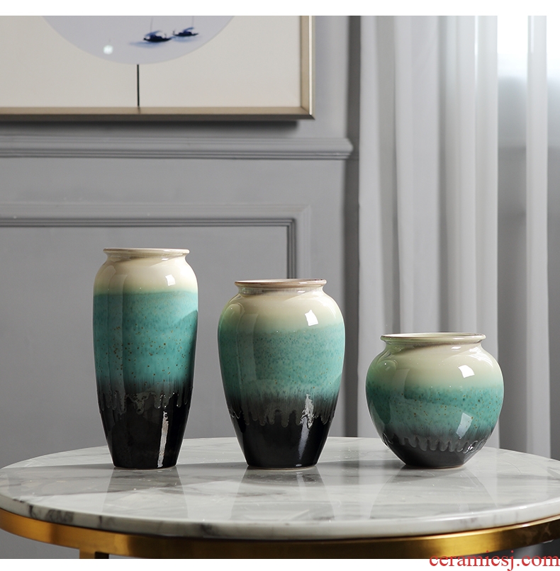 Light the luxury of new Chinese style sample plug dried flowers TV ark ceramic vase is placed between the sitting room porch table household decoration