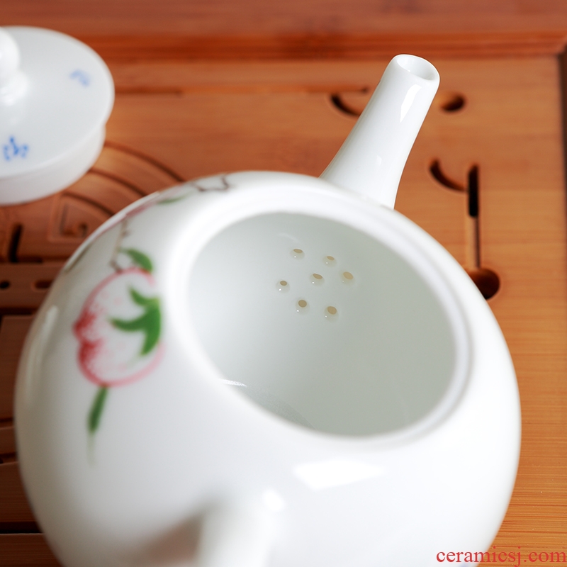 DH hand-painted pastel kung fu tea set jingdezhen contracted household ceramics cup teapot cup