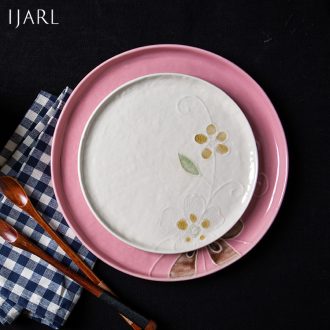 Million jia creative ceramic tableware plate beefsteak plates home dishes dumplings of plate to vomit all the bone plate