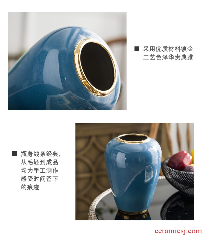 European vase modern simulation flower arranging furnishing articles contracted sitting room porch TV ark household ceramic jewelry dried flowers