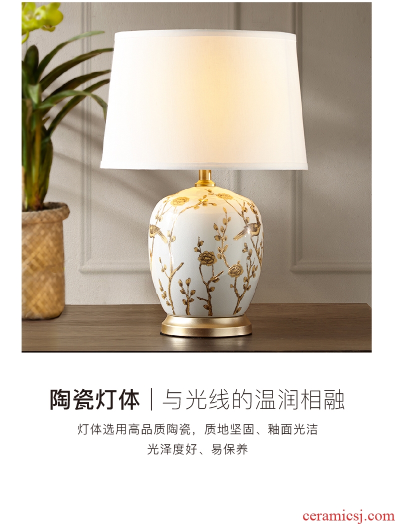Harbor House sitting room ceramic desk lamp bedroom berth lamp American contracted study Via adornment lamps and lanterns