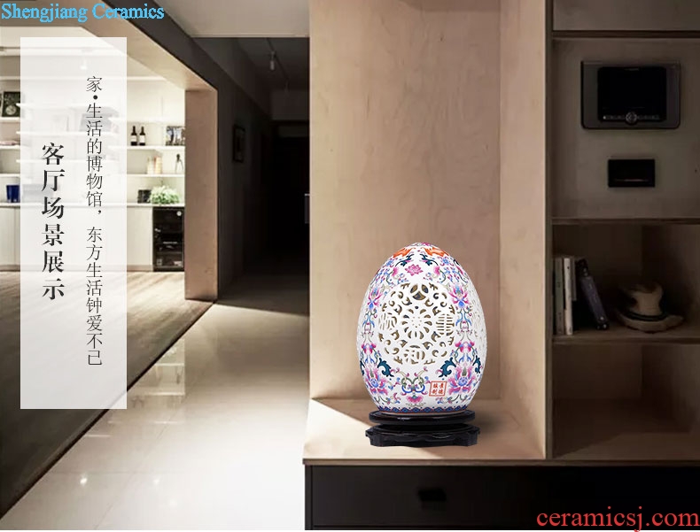 Jingdezhen ceramics hollow-out furnishing articles modern household adornment ivory porcelain enamel porcelain arts and crafts