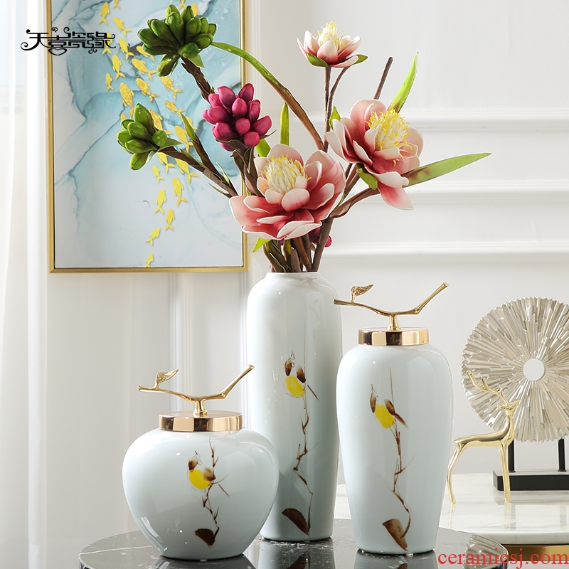 New Chinese style ceramic vases, wine decorations furnishing articles household act the role ofing is tasted desktop sitting room porch decoration TV ark
