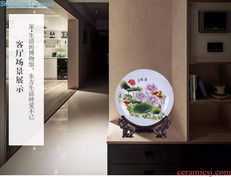 Scene, jingdezhen modern decorative arts and crafts of creative home sitting room decoration ceramic plate is placed