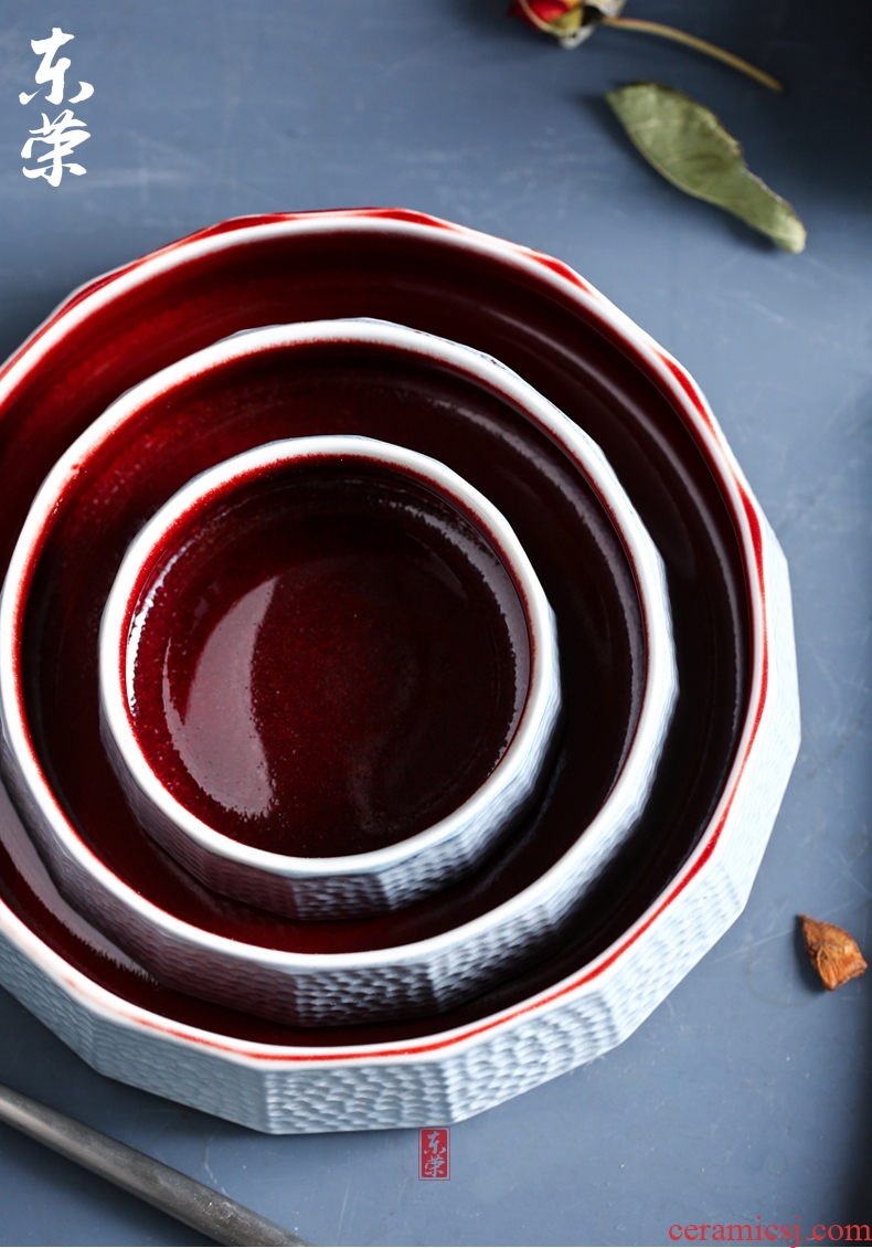Dong rong Nordic creative ceramic bowl bowl restaurant dessert bowl of restoring ancient ways is irregular fruit bowl of soup bowl bowl