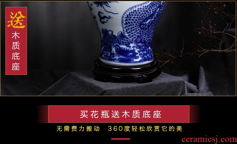 Blue and white porcelain vases, flower arranging new Chinese style porch place jingdezhen ceramics craft household act the role ofing is tasted sitting room decoration