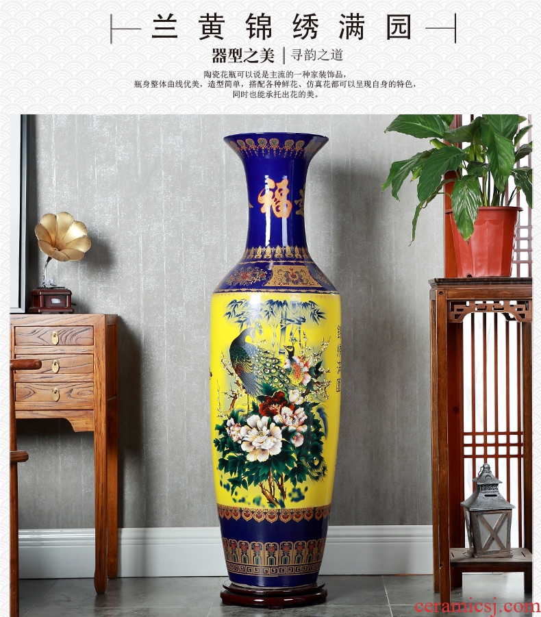 Jingdezhen ceramics blooming flowers large vases, flower arrangement sitting room hotel opening landing decoration as furnishing articles