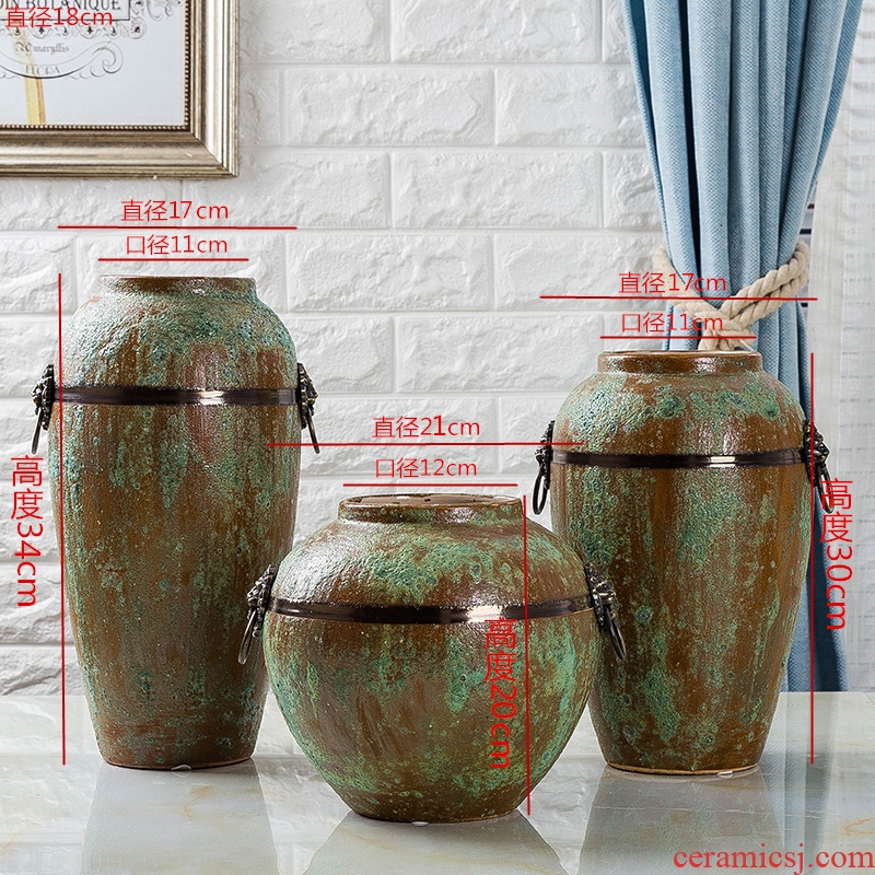 Contemporary and contracted ceramics vase creative flower arranging dried flowers restore ancient ways the living room table furnishing articles porcelain home decoration