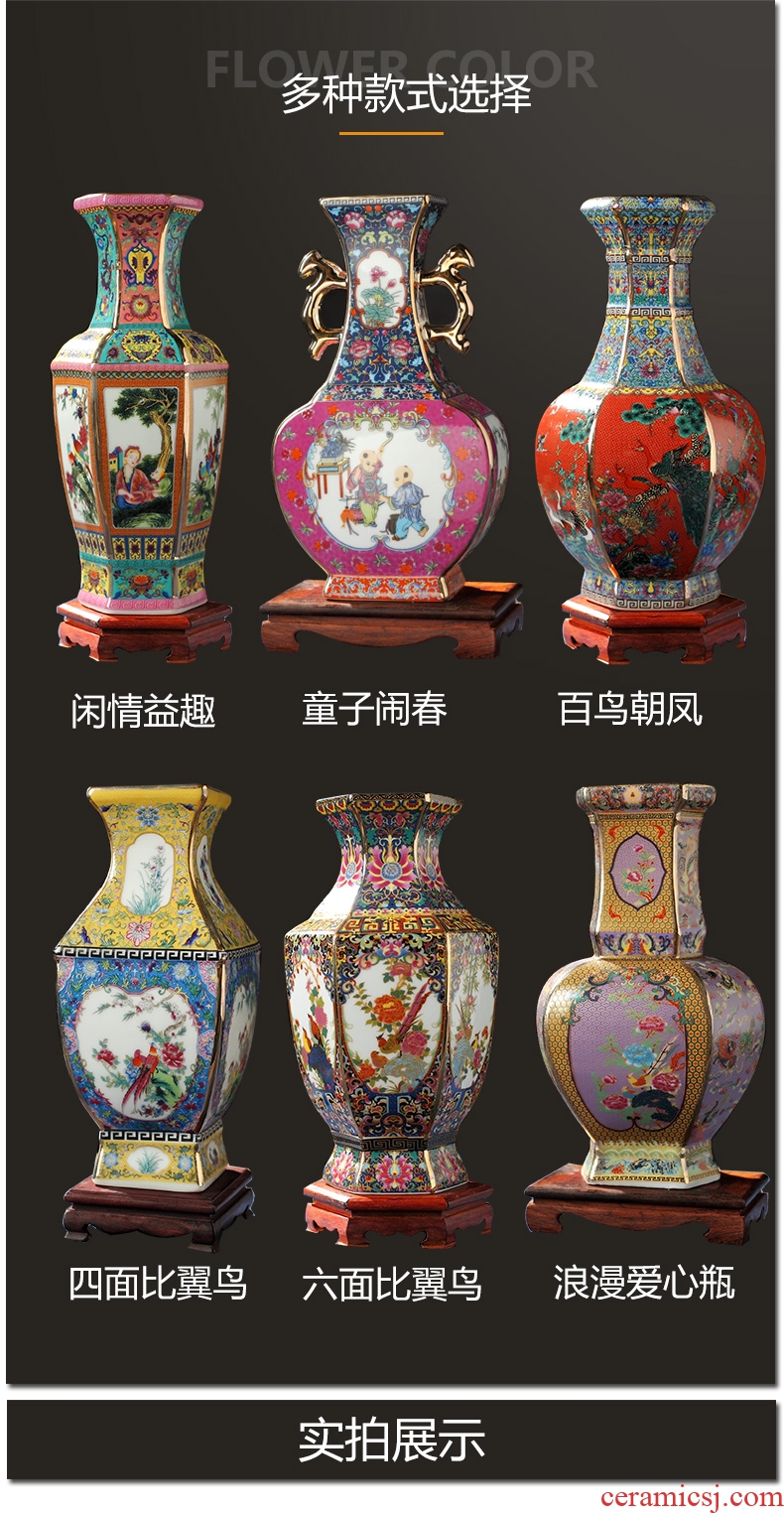 Jingdezhen ceramics vase furnishing articles of Chinese flower arranging office sitting room wine rich ancient frame TV ark adornment