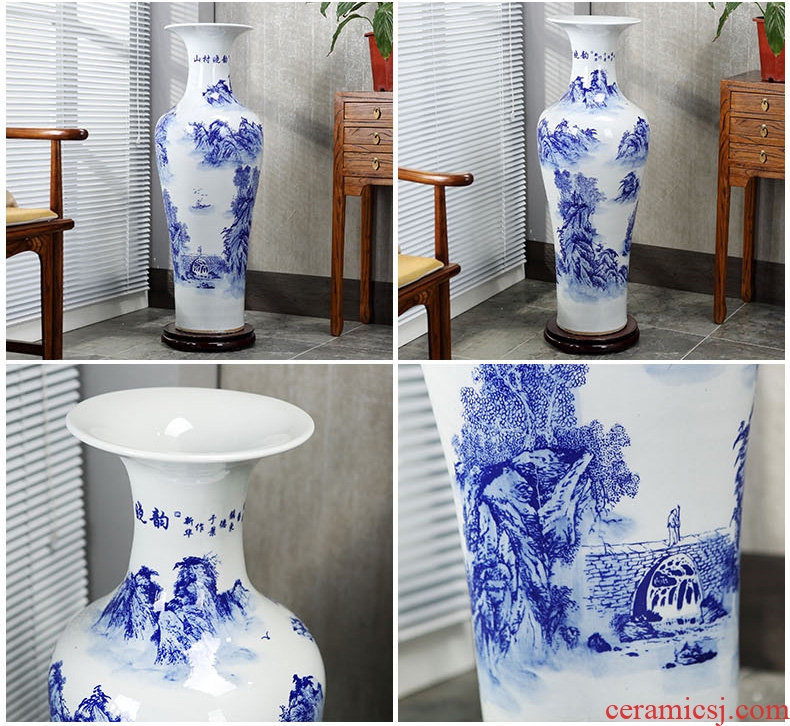 Jingdezhen ceramics of large vases, hand-painted potted european-style flower arrangement sitting room adornment is placed in porch sweets