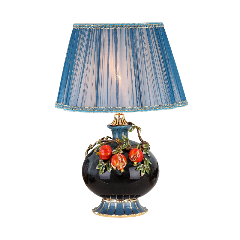 Cartel new Chinese style living room colored enamel porcelain lamp American luxury european-style villas of bedroom the head of a bed lamp