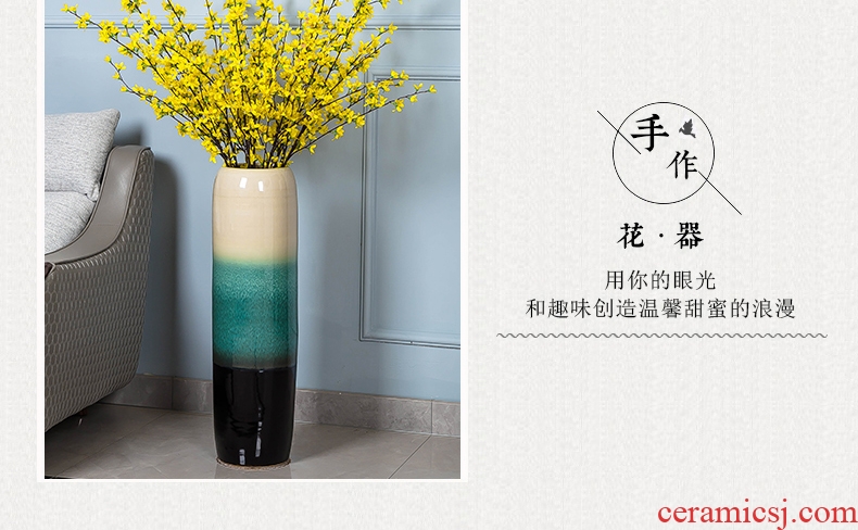 Jingdezhen ground vase large-sized ceramic dry flower is placed contemporary and contracted sitting room of Chinese style porch decoration flower arrangement