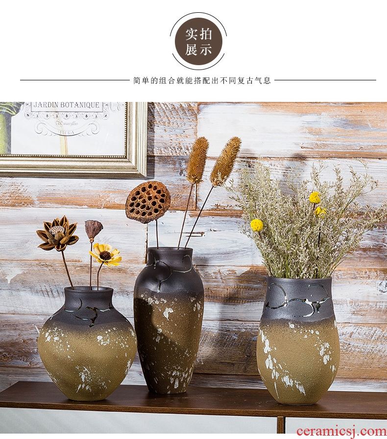 Jingdezhen ceramic vase furnishing articles dried flower flower implement contemporary and contracted household sitting room adornment table dry flower arrangement to restore ancient ways
