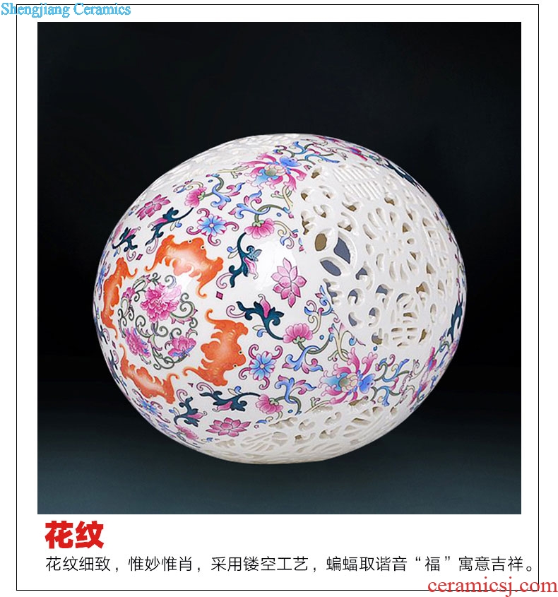 Jingdezhen ceramics hollow-out furnishing articles modern household adornment ivory porcelain enamel porcelain arts and crafts