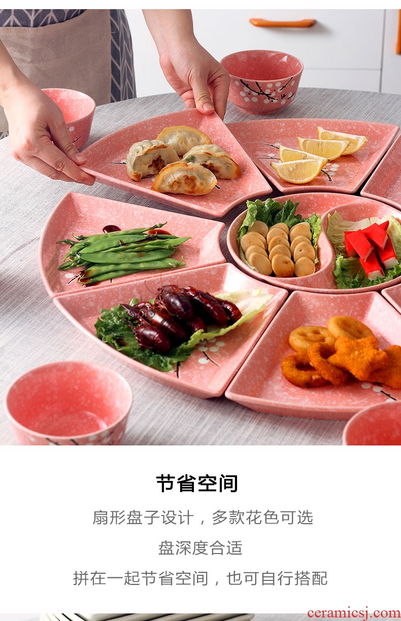 The dishes suit household 0 round the creative sector seafood hot pot dinner ceramic platter tableware portfolio