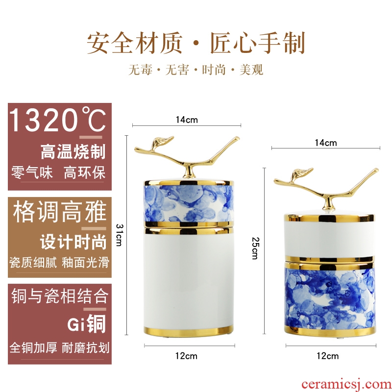 Modern new Chinese style ceramic storage tank furnishing articles sitting room hotel creative example room porch soft decorations arts and crafts