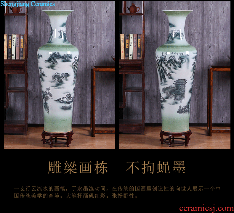 Jingdezhen ceramics 1 meter big vase landed the sitting room TV ark porch furnishing articles furnishing articles household decorations