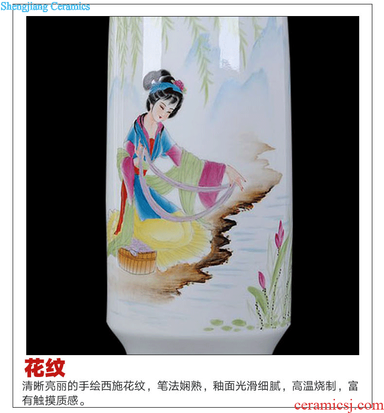 Master hand-drawn characters famous masterpieces famille rose porcelain vase of jingdezhen ceramics painting the living room is placed