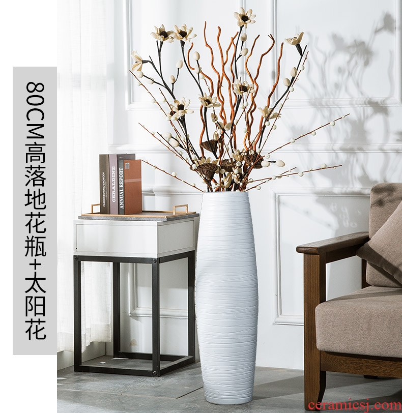 Nordic white ground hotel large vases, contemporary and contracted sitting room simulation flower dried flowers flower arrangement dining-room ceramics furnishing articles