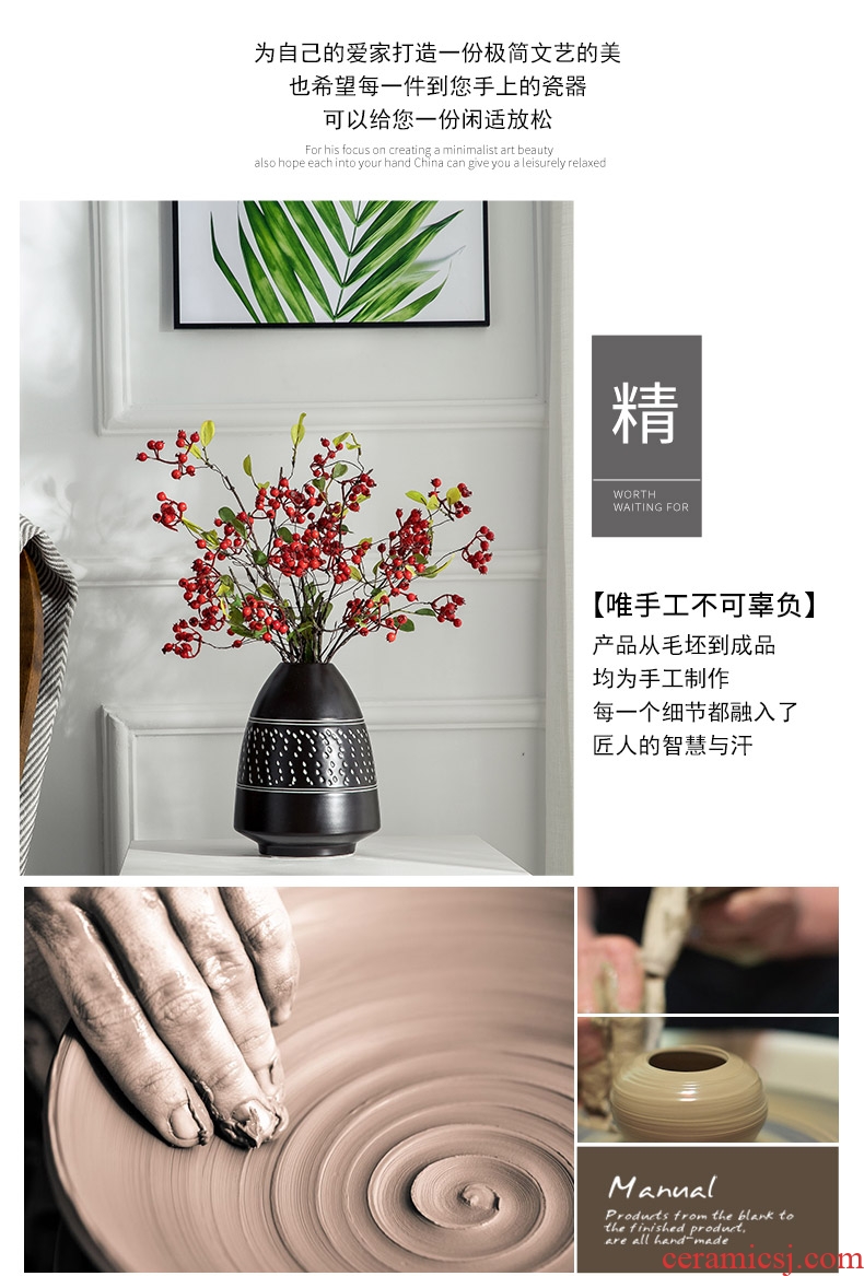 Jingdezhen ceramic creative floret bottle Nordic dried flower adornment place to live in the sitting room TV ark decoration arranging flowers