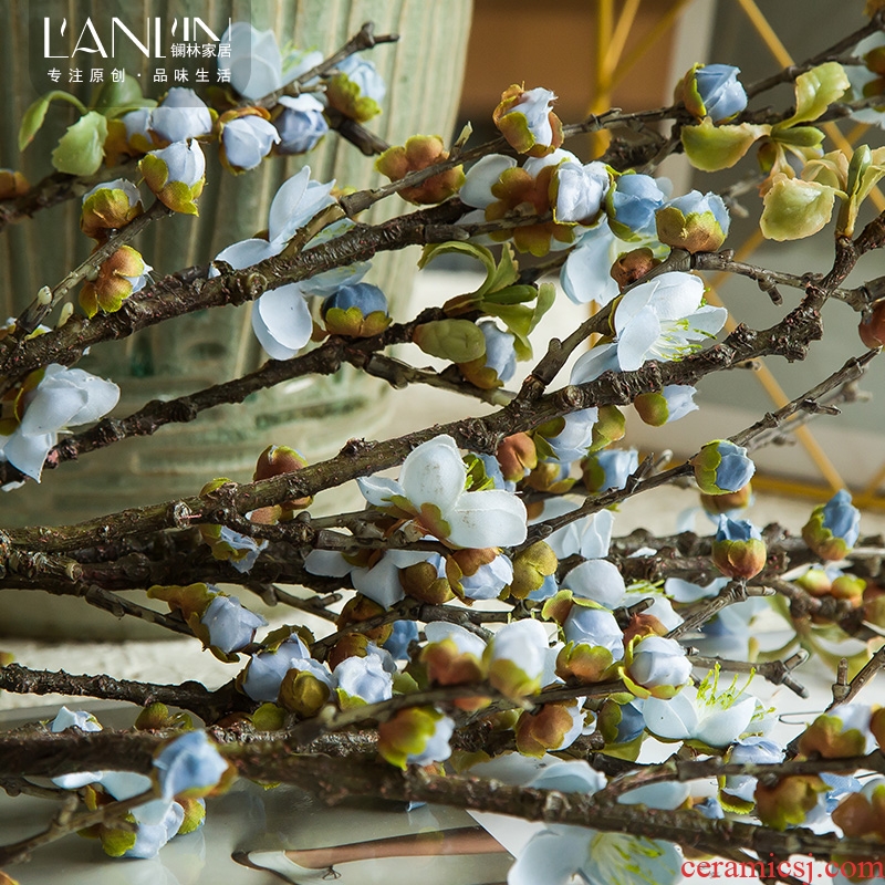 Simulation flowers false false branches of the little sitting room of prunus persica decoration flower art flower arranging dried flowers home decoration ceramic furnishing articles