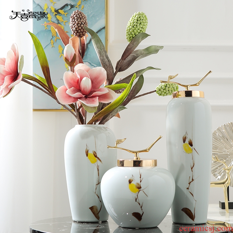 New Chinese style ceramic vases, wine decorations furnishing articles household act the role ofing is tasted desktop sitting room porch decoration TV ark