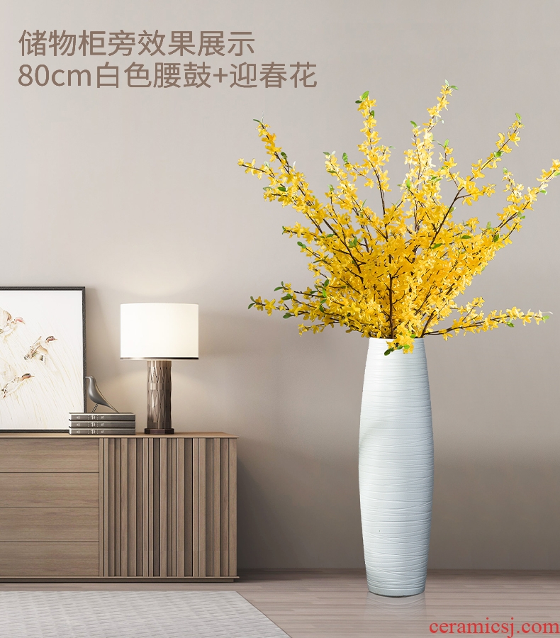 Nordic white ground hotel large vases, contemporary and contracted sitting room simulation flower dried flowers flower arrangement dining-room ceramics furnishing articles