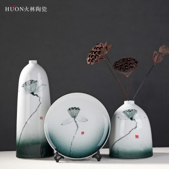 Modern new Chinese vase furnishing articles flower implement the sitting room TV ark wine desktop plug-in dried flowers household ceramic furnishings