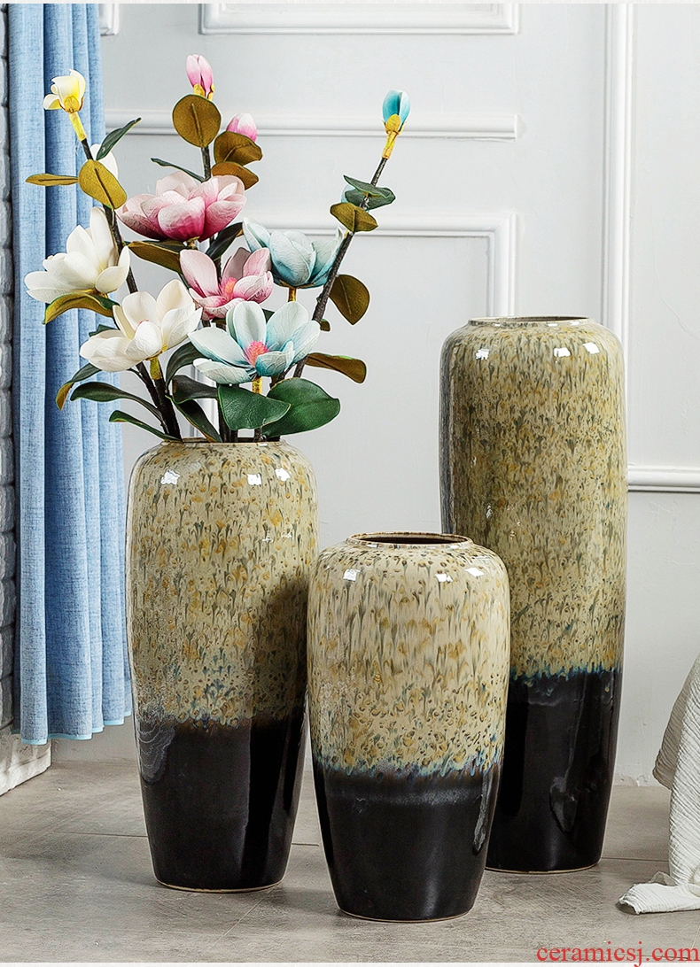 Jingdezhen ceramic vase landing large contemporary and contracted sitting room porch decorative dried flower arranging flowers is placed a large household