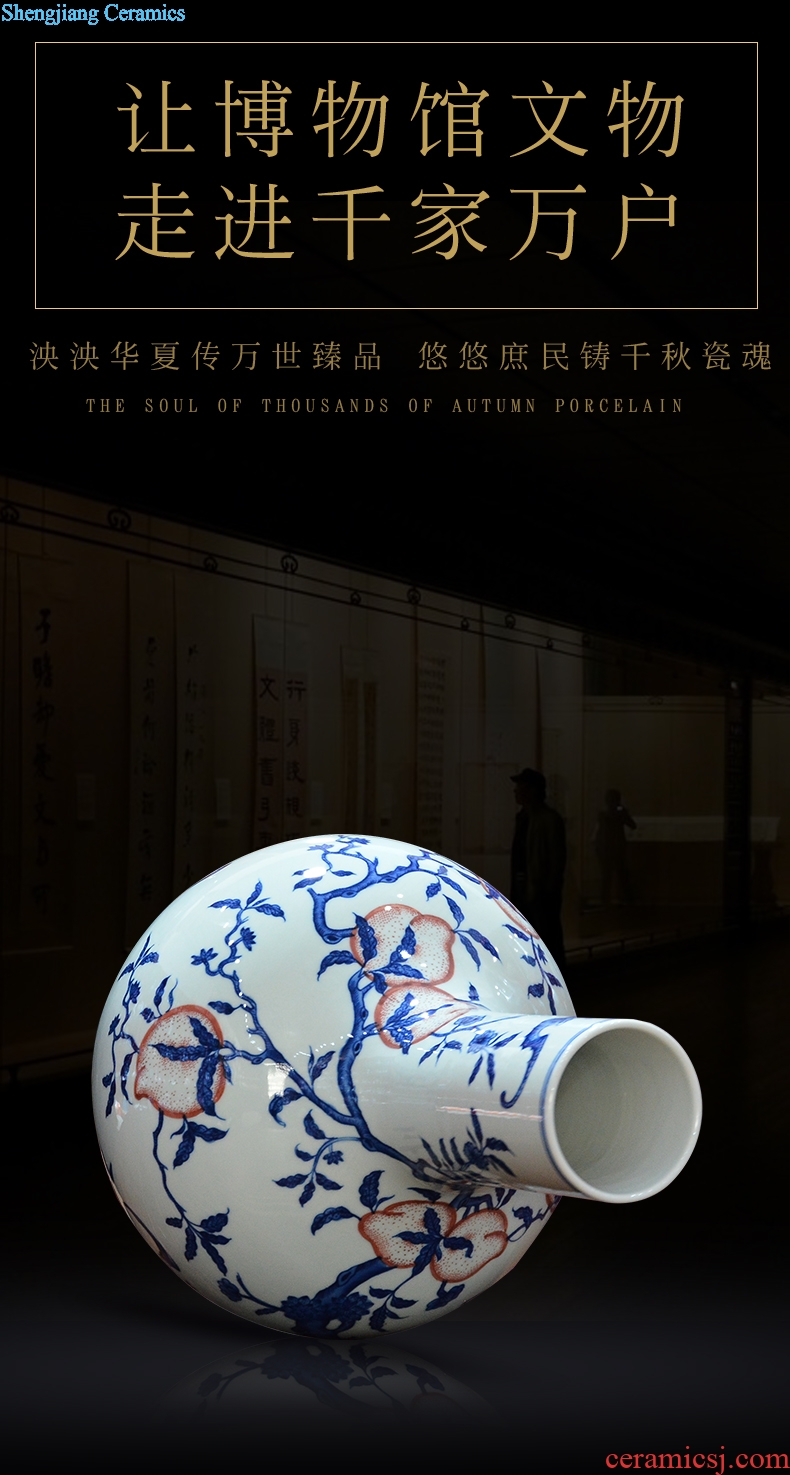 Jingdezhen ceramics archaize qing qianlong enamel colour peach vase Chinese crafts are sitting room