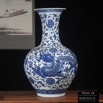 Jingdezhen blue and white dragon vase bound Chinese style classical decoration lotus flower dragon vase around 50 high the celestial sphere
