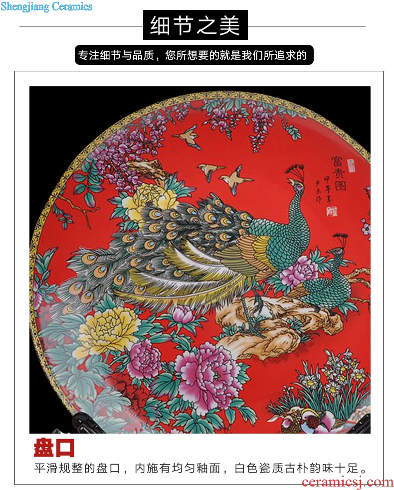 Jingdezhen modern decorative arts and crafts of creative home sitting room living room decoration art ceramic plate furnishing articles