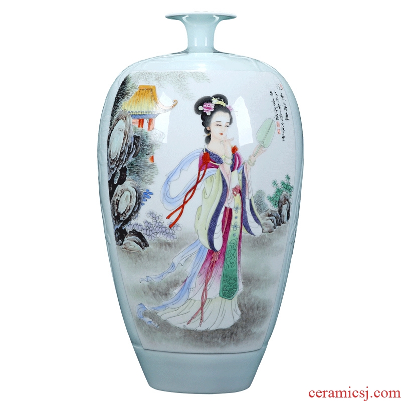 New Chinese style household hand-painted vases, the sitting room porch jingdezhen ceramics rich ancient frame decoration crafts are arranging flowers